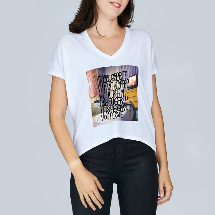 Suzi Roher The Velvet T-Shirt - Coffee in Bed