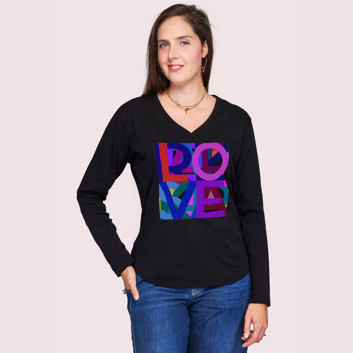 The Victoria Long Sleeve Tee - Electric Love - Barbara Katz