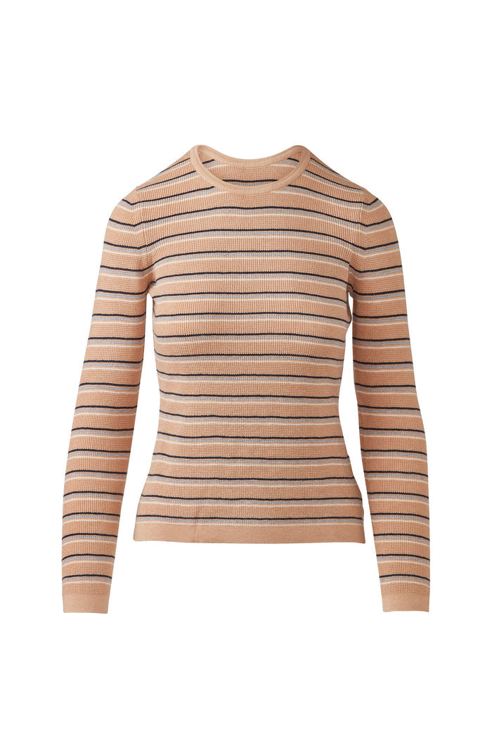 Kinross Thermal Stripe Crew Sweater available at Barbara Katz