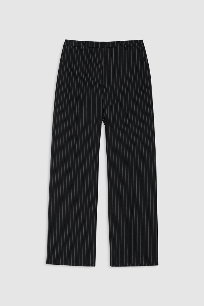 ANINE BING Thomas Trouser - Black And White Pinstripe - front view