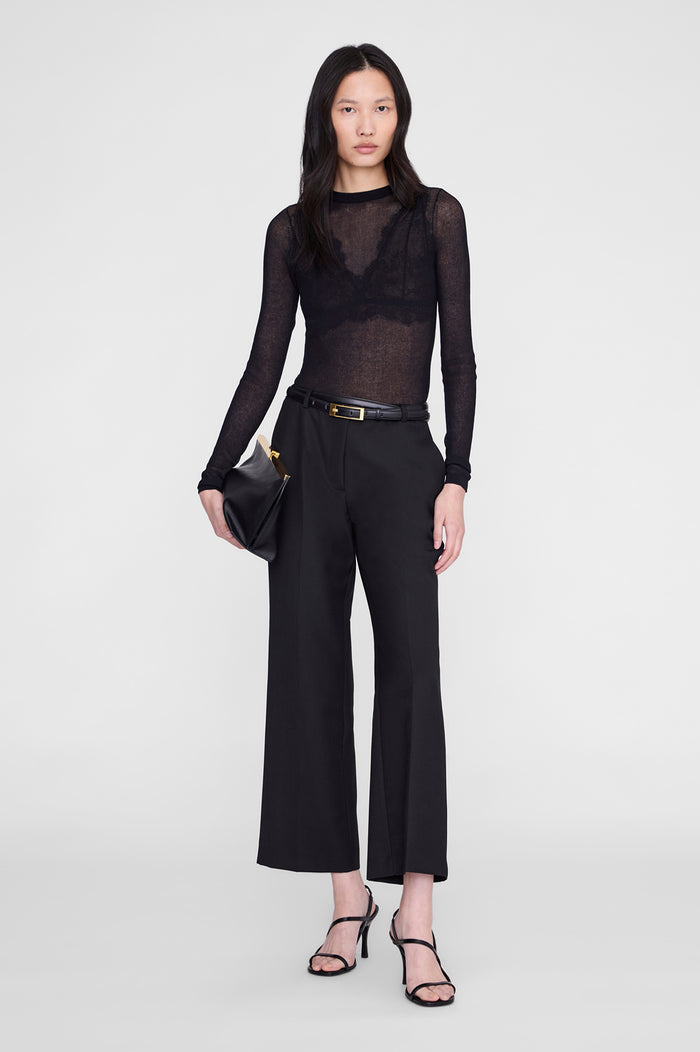 ANINE BING Thomas Trouser - Black - on model front
