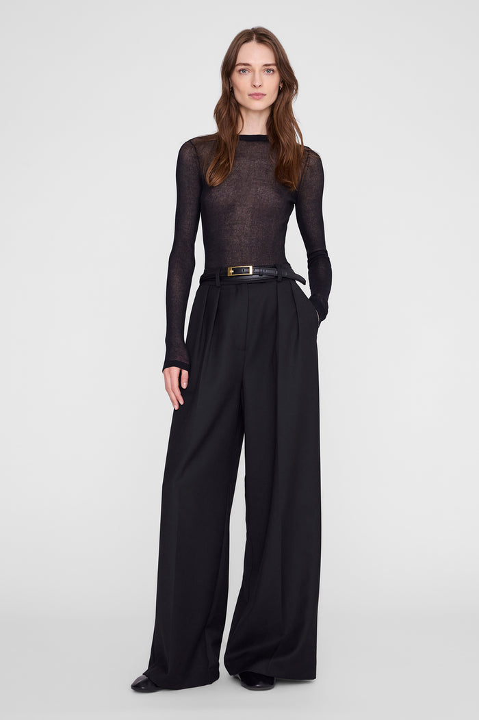 ANINE BING Tiana Sweater - Black - on model front