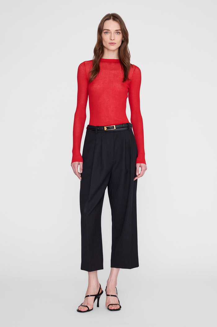 ANINE BING Tiana Sweater - Tango Red - on model front view