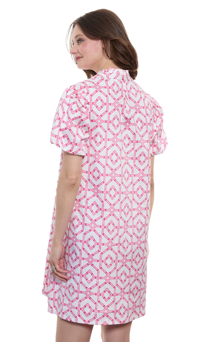 Dizzy-Lizzie Tiburon Dress Puff Sleeves with Straight Skirt available at Barbara Katz