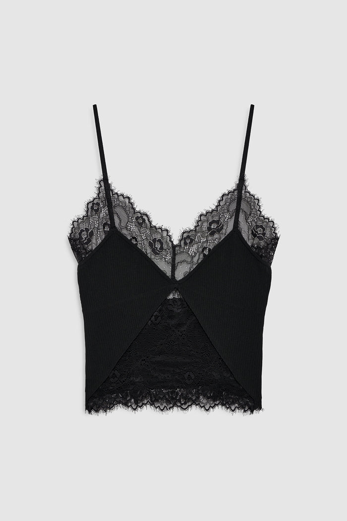 ANINE BING Tina Tank Top - Black - front view