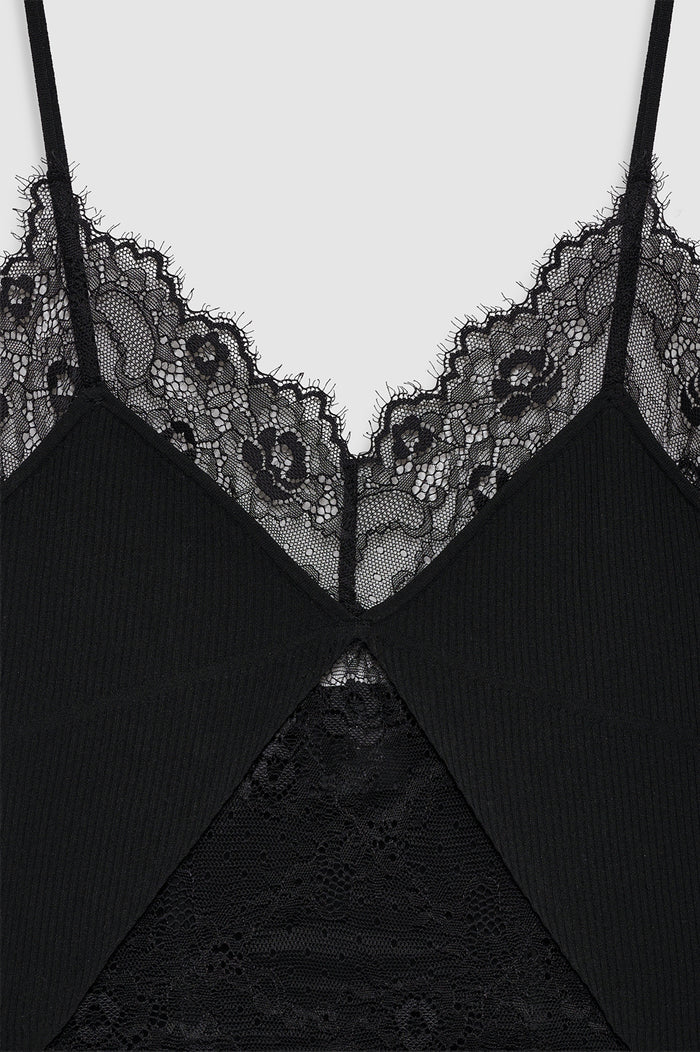 ANINE BING Tina Tank Top - Black - detail view