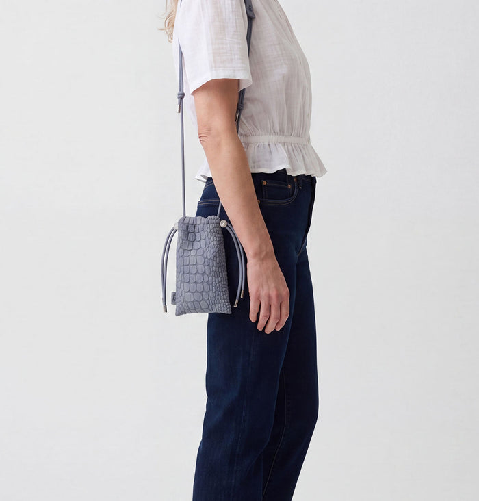 Daniella Lehavi Tokyo Phone Pocket in Light Denim available at Barbara Katz