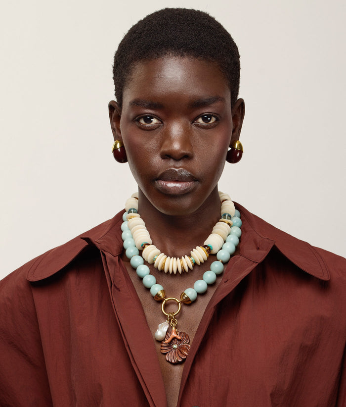Lizzie Fortunato Toro Earrings in Aubergine available at Barbara Katz