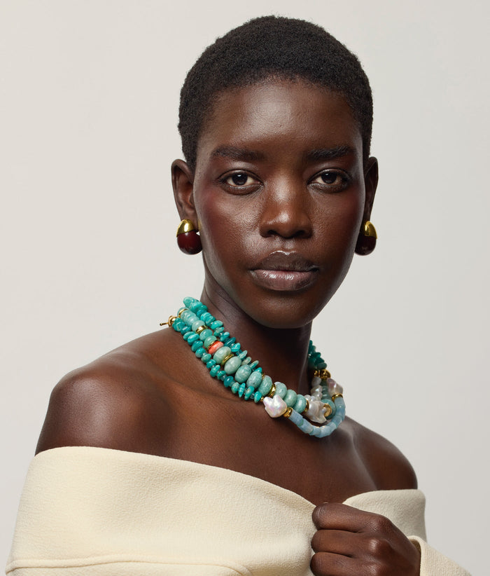 Lizzie Fortunato Toro Earrings in Aubergine available at Barbara Katz