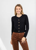 J Society Tort Button Cardigan in Black available at Barbara Katz