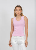 BK Trim Tank Top in Pink available at Barbara Katz