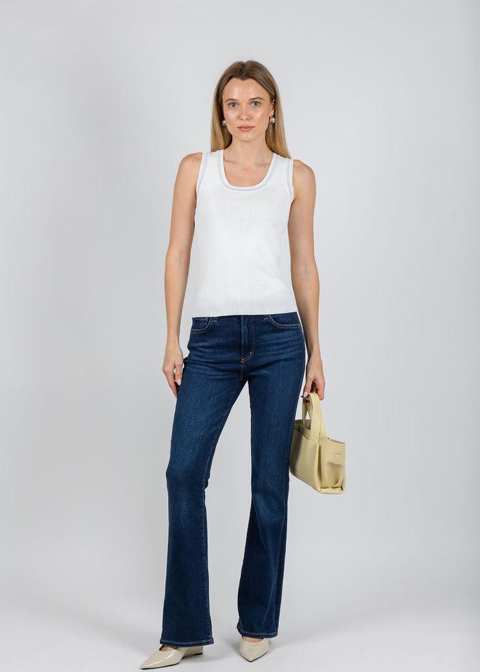 BK Trim Tank Top in White available at Barbara Katz