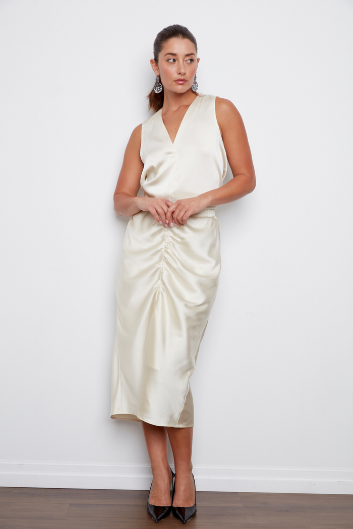 Adroit Atelier True Sleeveless Blouse in Champagne available at Barbara Katz