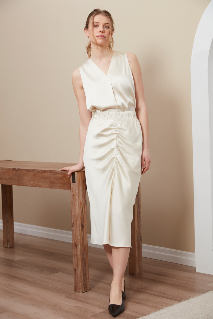 Adroit Atelier True Sleeveless Blouse in Champagne available at Barbara Katz