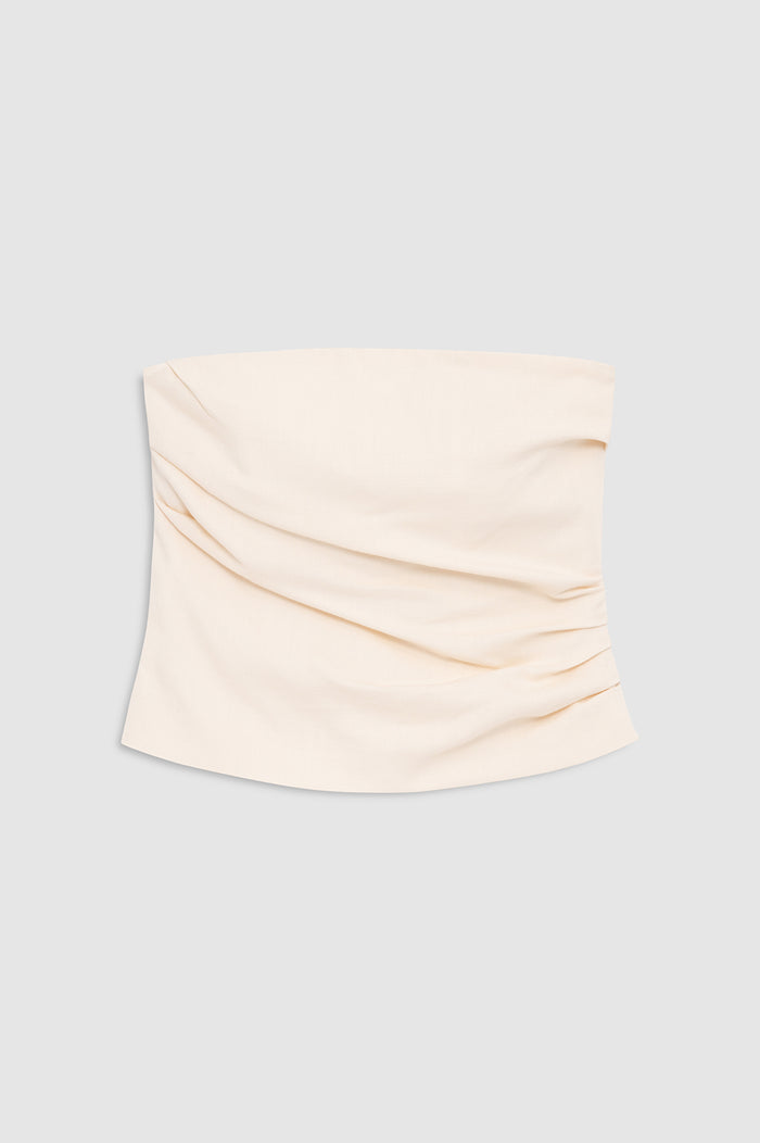 ANINE BING Tyla Top - Cream - front view