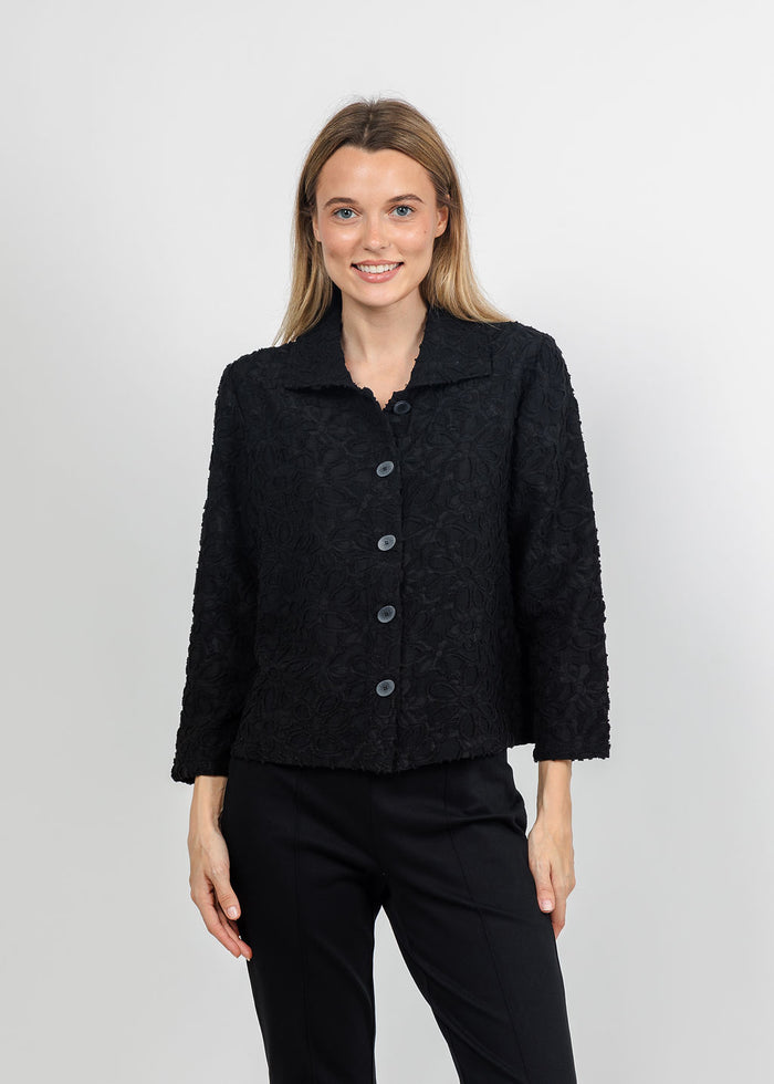 Olivia by Habitat Urban Petal Jacket in Black available at Barbara Katz