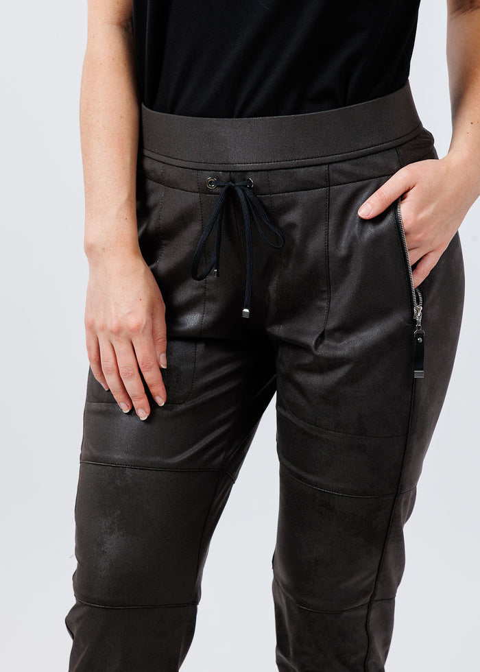 Vegan Leather Candy Pants - Dark Brown