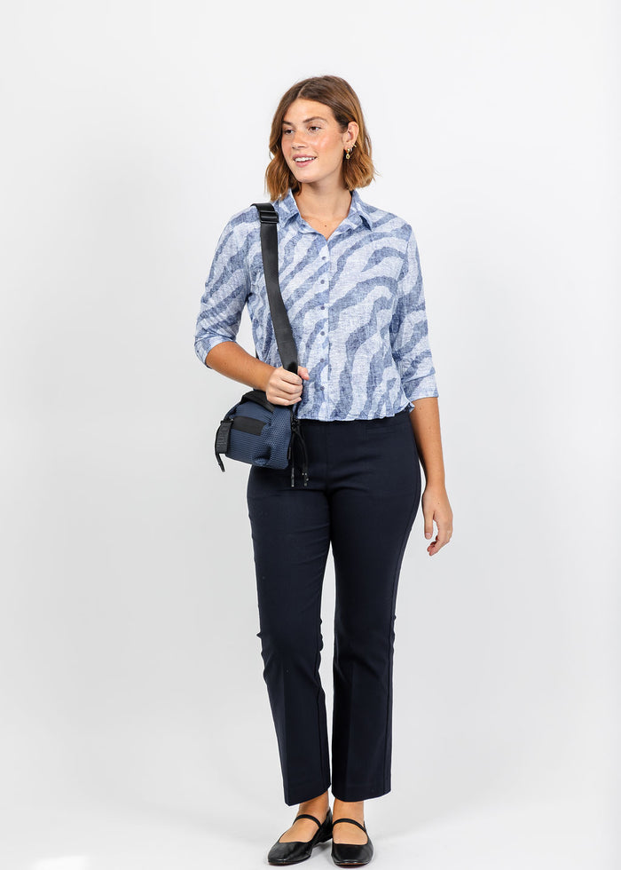 David Cline Vera Crop Shirt in Cadet available at Barbara Katz