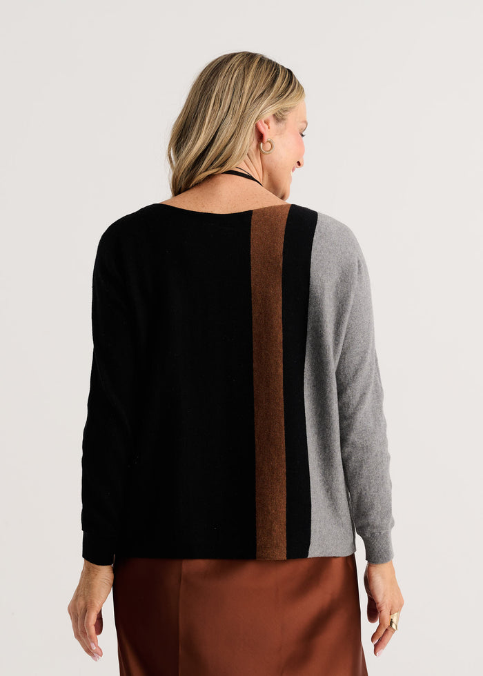 Zaket & Plover Vertical Line Sweater in Black available at Barbara Katz