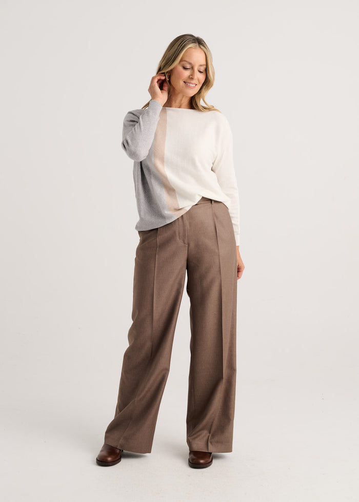 Zaket & Plover Vertical Line Sweater in Snow available at Barbara Katz