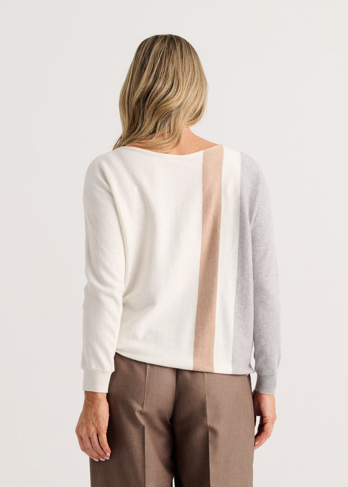 Zaket & Plover Vertical Line Sweater in Snow available at Barbara Katz