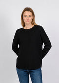 Elliott Lauren Waffle Stitch Sweater in Black available at Barbara Katz