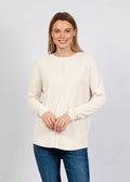 Elliott Lauren Waffle Stitch Sweater in Ivory available at Barbara Katz