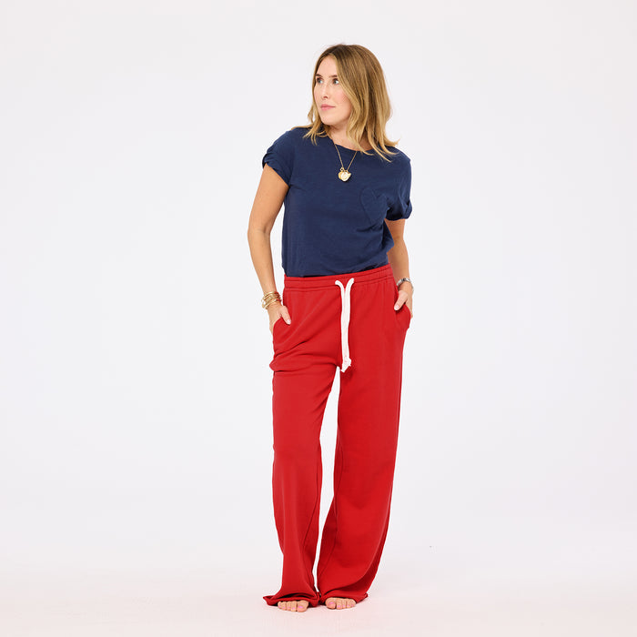 Kerri Rosenthal Weekend Barb Sweatpants in Poppy Red available at Barbara Katz