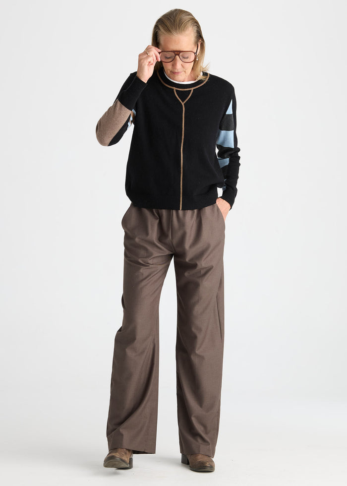 Zaket & Plover Weekend Ease Sweater in Black available at Barbara Katz