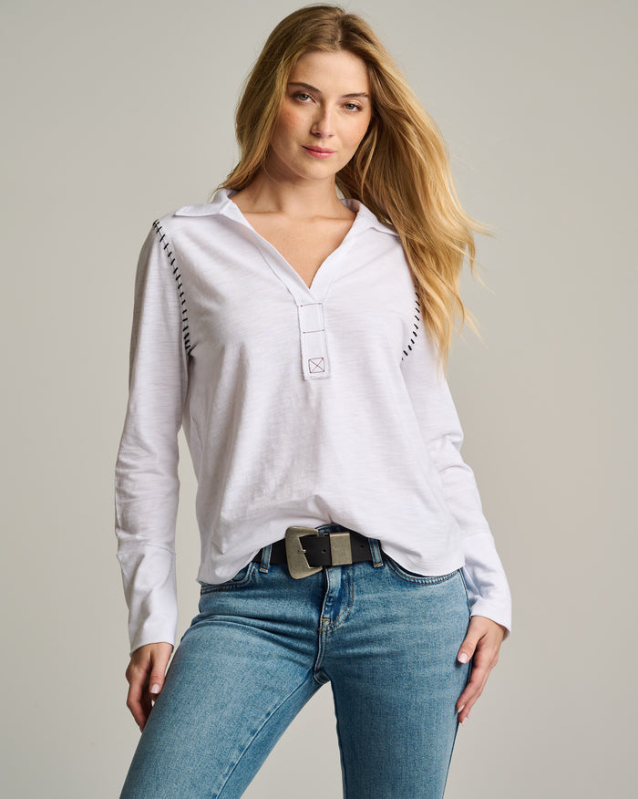 Lisa Todd Whipster Sweater in White available at Barbara Katz