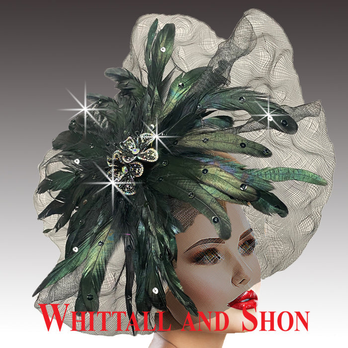 Whittall & Shon "Mandarin" Feather Fascinator FA3200
