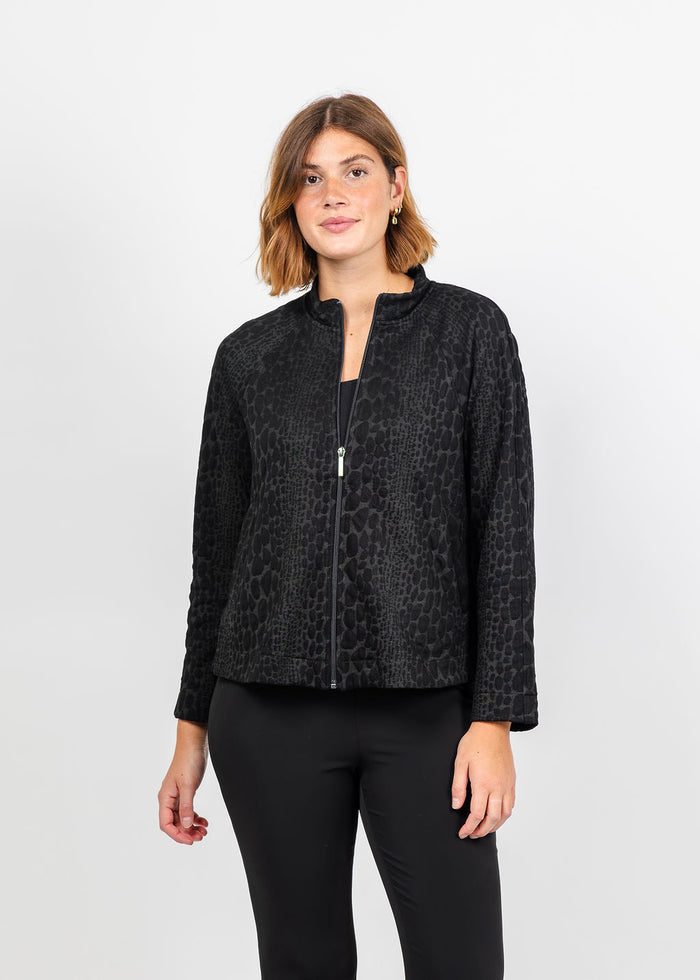 Olivia by Habitat Wild at Heart Raglan Jacket in Black available at Barbara Katz