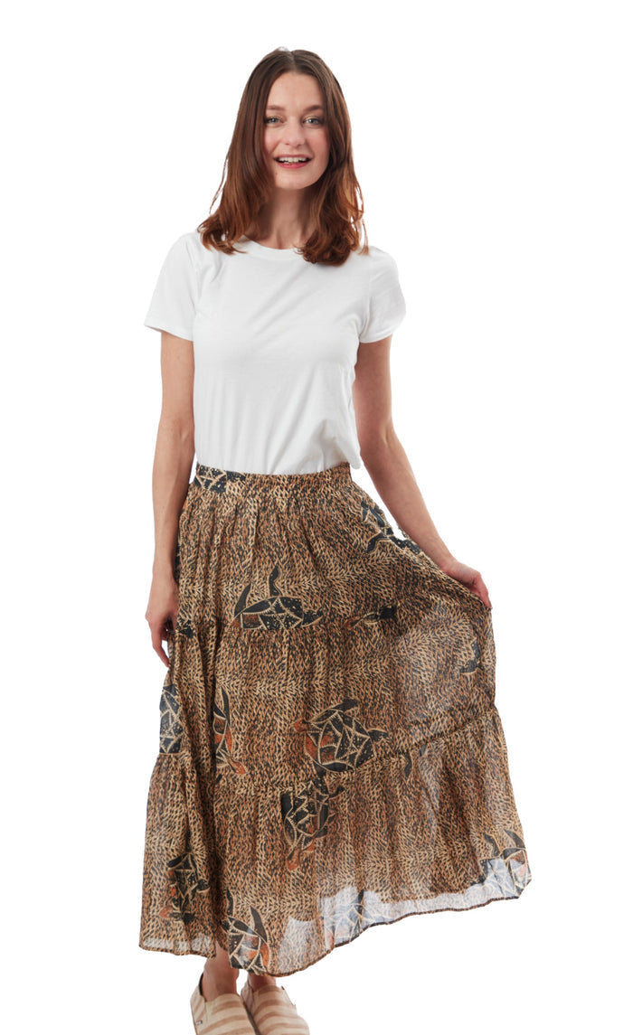 Dizzy-Lizzie Woodstock Midi Skirt - Turtles available at Barbara Katz