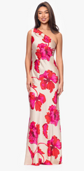 Xscape Evening One Shoulder Satin Dress 7579X