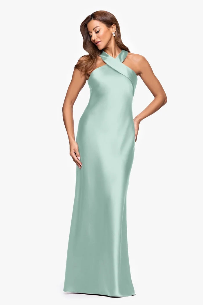 Xscape Evenings Halter Satin Evening Dress 6247X