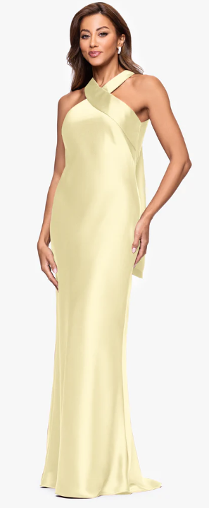 Xscape Evenings Halter Satin Evening Dress 6247X