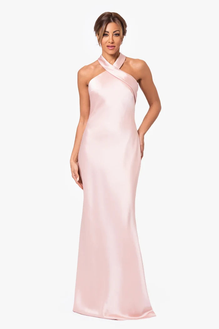 Xscape Evenings Halter Satin Evening Dress 6247X
