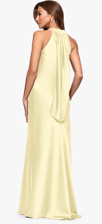 Xscape Evenings Halter Satin Evening Dress 6247X