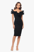 Xscape Evenings "Natalia" Ruffle Knee Length Dress 6298X