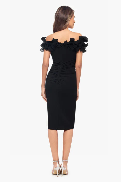 Xscape Evenings "Natalia" Ruffle Knee Length Dress 6298X